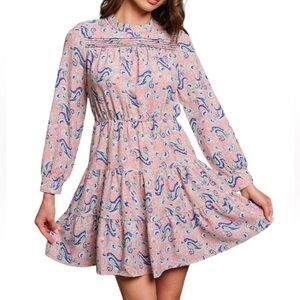 Paisley Print Pink Dress